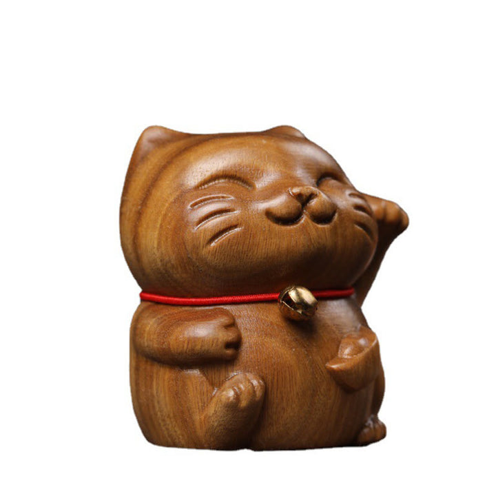 Buddha Stones de Santal Vert Petit Mini Mignon Chat Porte-Bonheur Décorations de Paix - image 16