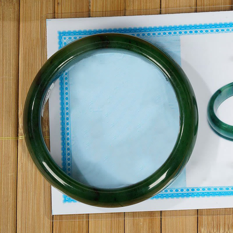 Bracelet de bonheur et de réussite en jade cyan naturel Hetian