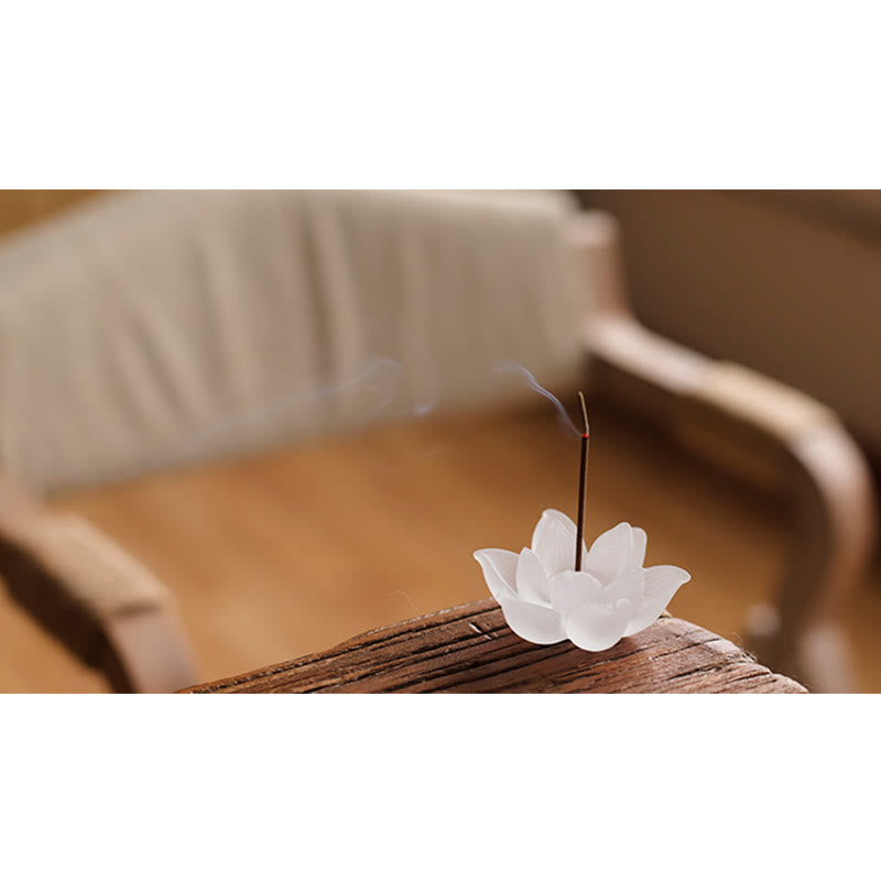 Brûle-encens en forme de bâton de méditation et de guérison en cristal Lotus Liuli de Buddha Stones - image 21