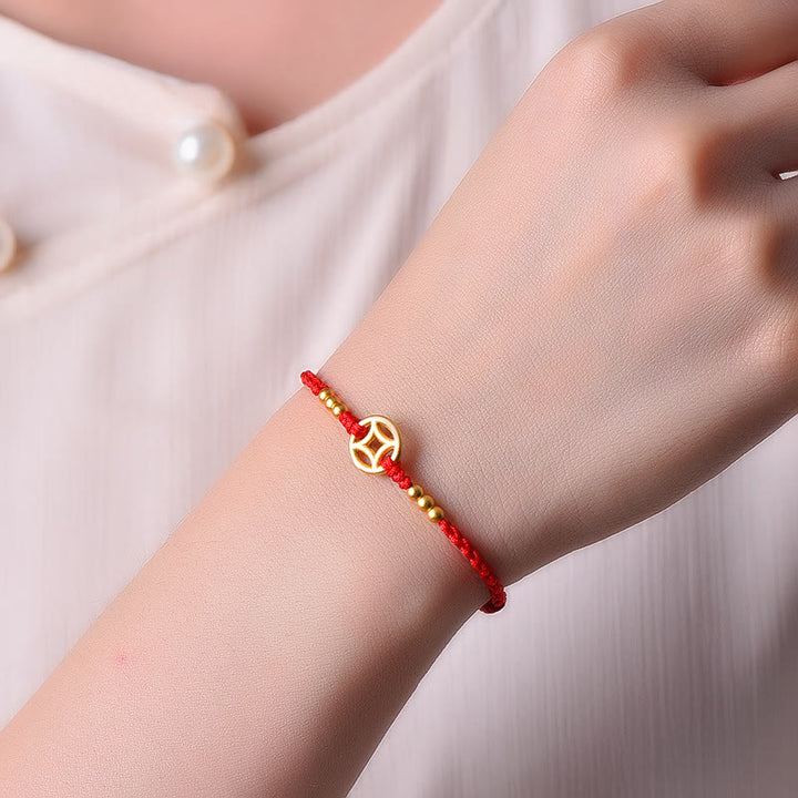 Bracelet de cheville tressé en cuivre avec Buddha Stones