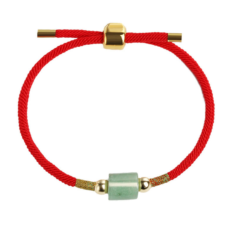 Bracelet en corde tressée fait main en Buddha Stones tibétaines, aventurine verte, pierre rouge, malachite, protection de la chance