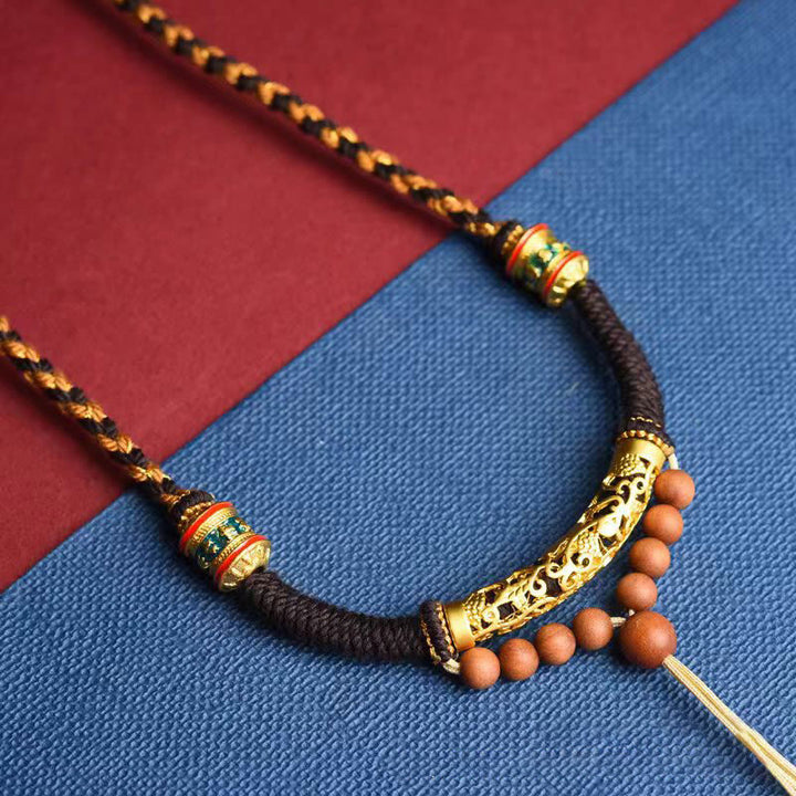 Collier pendentif en corde avec nœud King Kong tibétain fait à la main en Buddha Stones Om Mani Padme Hum - image 5