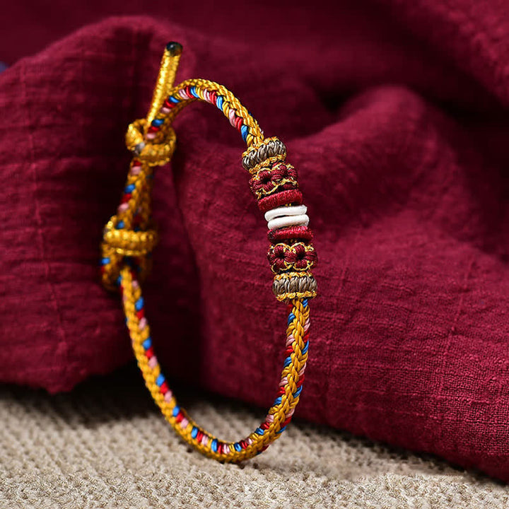 Bracelet tressé porte-bonheur Dunhuang fait main en Buddha Stones