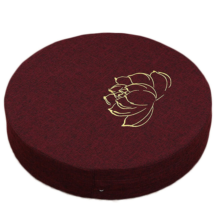 Coussin de siège de méditation en coton et lin avec broderie de Buddha Stones et de lotus - image 19