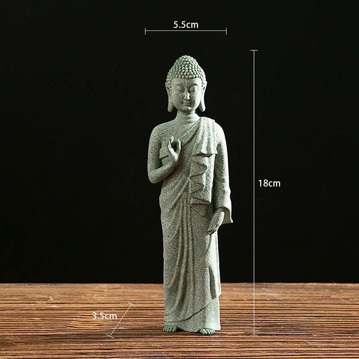 Buddha Stones Méditation Tibétaine Contemplation Bouddha Sérénité Compassion Statue Figurine Décoration - Main droite debout 5,5*3,5*18 cm - image 15