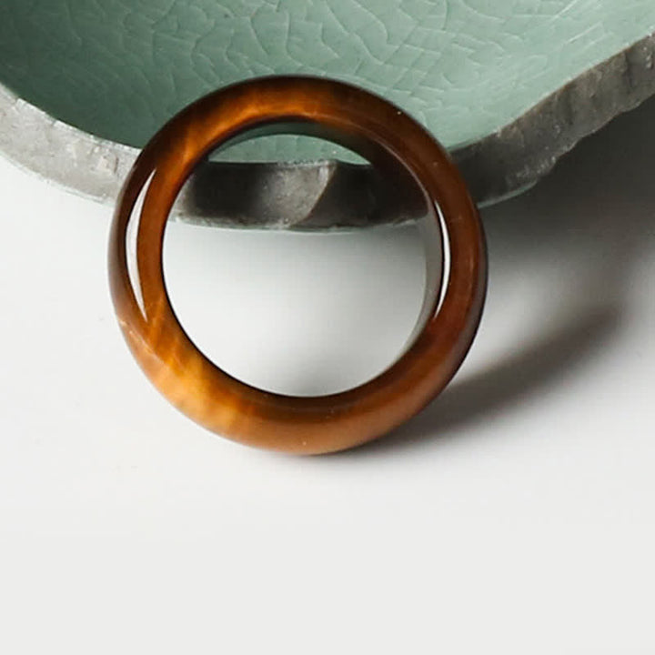 Bague de protection en pierre d'œil de tigre Buddha Stones - image 1