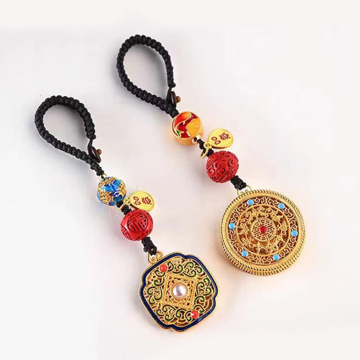 Porte-clés porte-bonheur Ruyi avec les Buddha Stones Fu