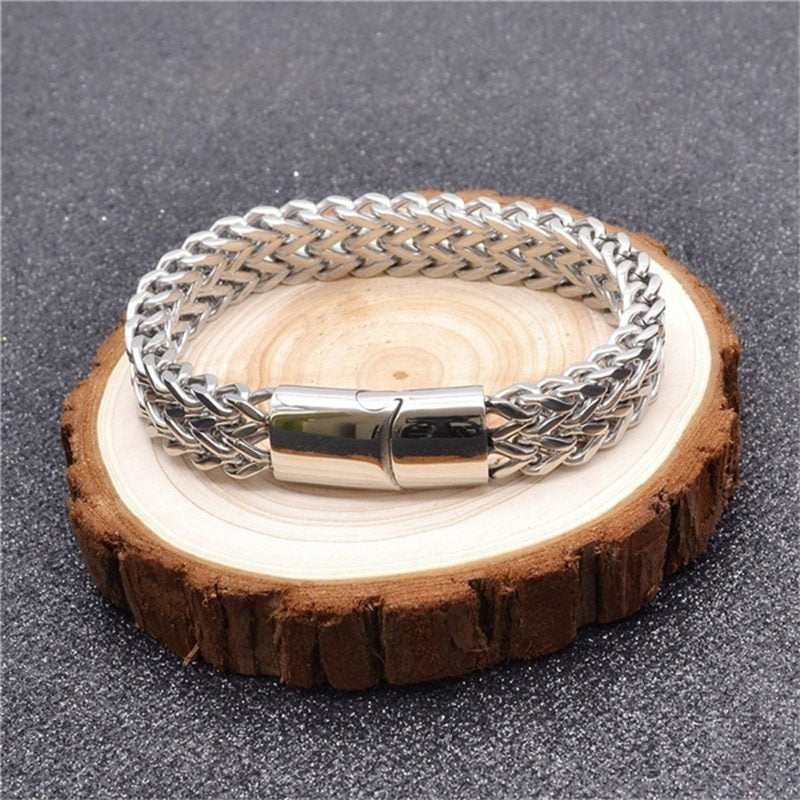 Bracelet d'équilibre en acier titane avec boucle magnétique et écailles de poisson en Buddha Stones - image 3