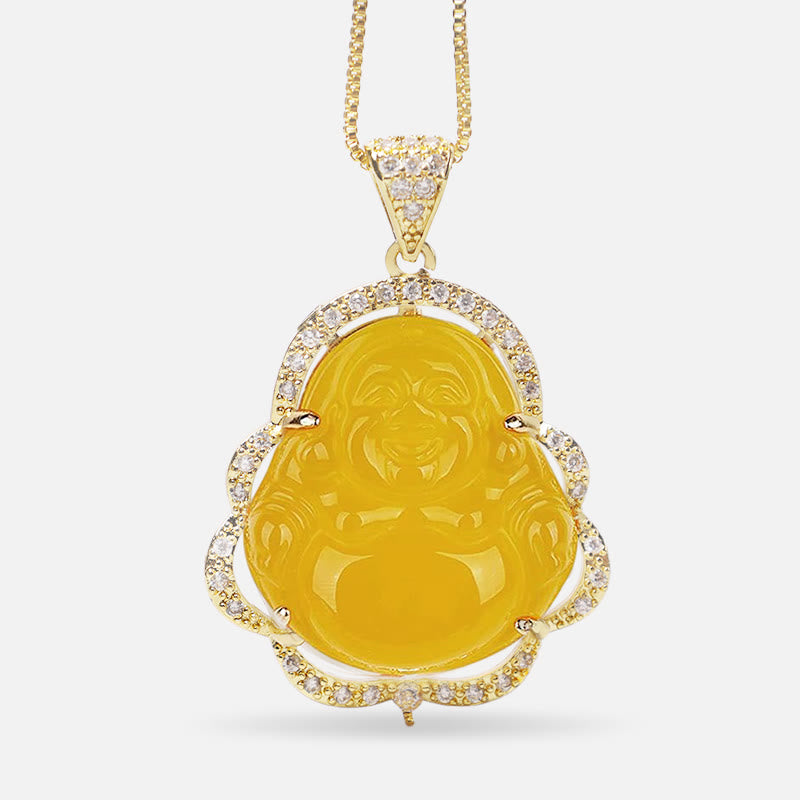 Buddha Stones rieur porte-bonheur en pierres de Bouddha - A-Bouddha rieur-Doré/Jaune - image 17