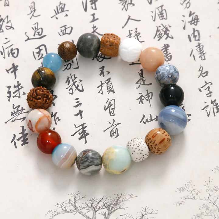 Bracelet en pierre de cristal de graine de Bodhi naturelle en agate de Buddha Stones pour éloigner les mauvais esprits