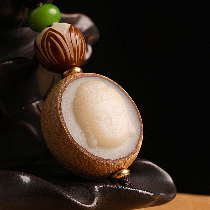 Porte-clés décoratif Buddha Stones et graines de Bodhi