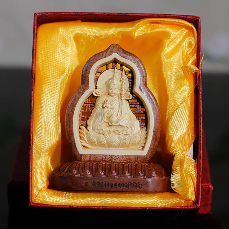 Buddha Stones Guru Rinpoché bouddha Padmasambhavan sérénité bois gravé Statue Figurine décoration - image 1