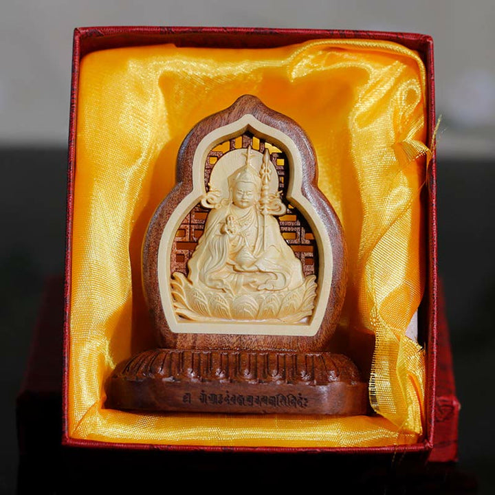Buddha Stones Guru Rinpoché bouddha Padmasambhavan sérénité bois gravé Statue Figurine décoration - image 1