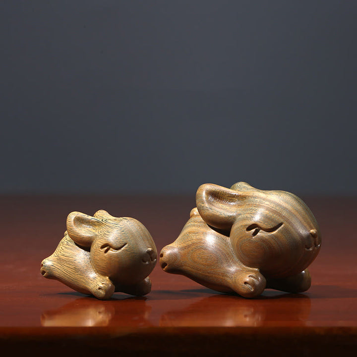 Buddha Stones de Santal Vert Petit Mini Lapin Mignon Lapin Décorations de Paix - image 3