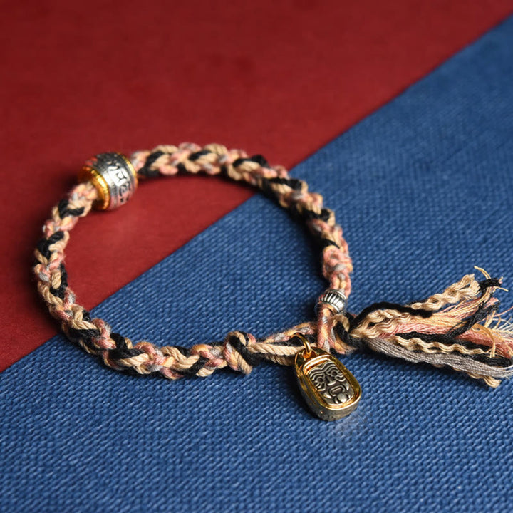 Buddha Stones Zakiram Déesse de la richesse Om Mani Padme Hum Bracelet fait main pour la paix