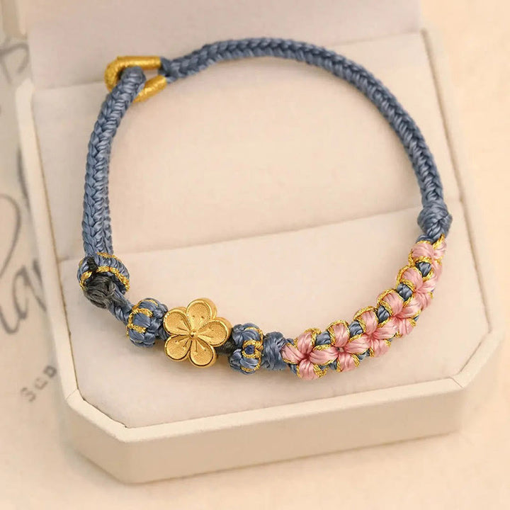 Bracelet de richesse à motif de fleur de pêcher