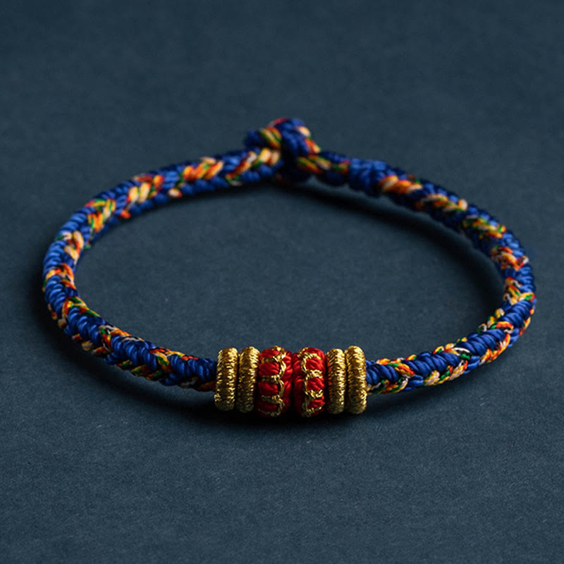 Bracelet en corde tressée fait main en Buddha Stones du zodiaque chinois du Tibet