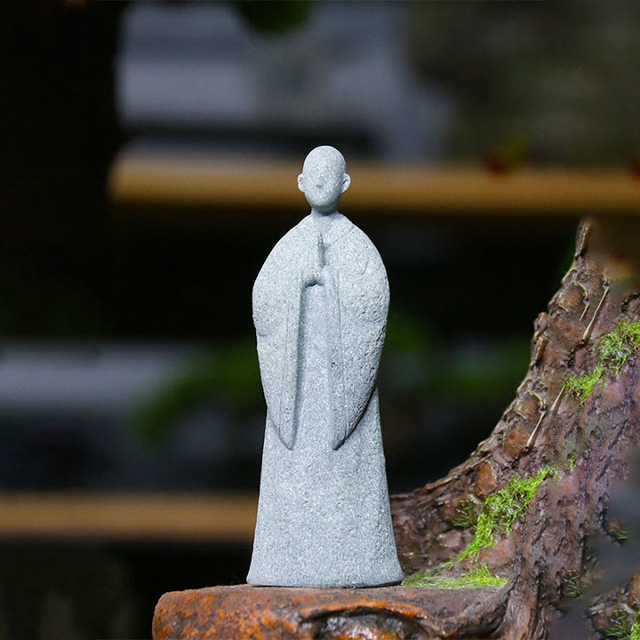 Buddha Stones Méditation Bouddha Moine Sérénité Décoration de la maison - Bouddha en prière 3,5 x 2,5 x 9,5 cm - image 12
