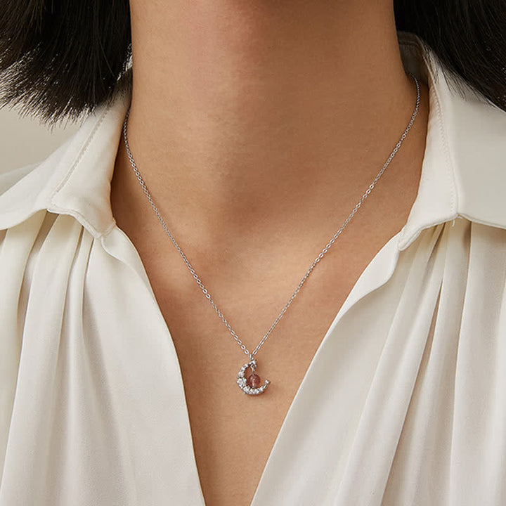 Collier de guérison d'amour en cristal bleu quartz fraise Buddha Stones
