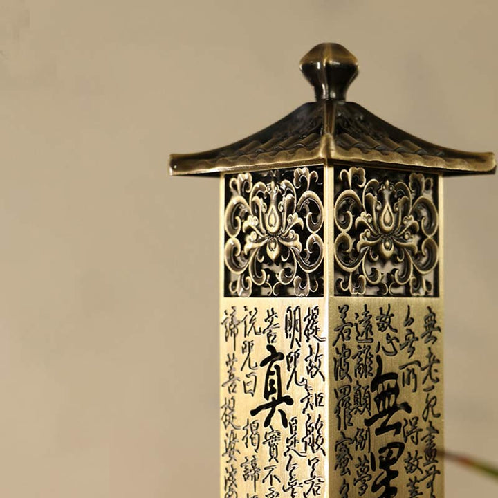 Porte-encens en alliage Heart Sutra Brûleur d'encens de guérison pour décoration de la maison