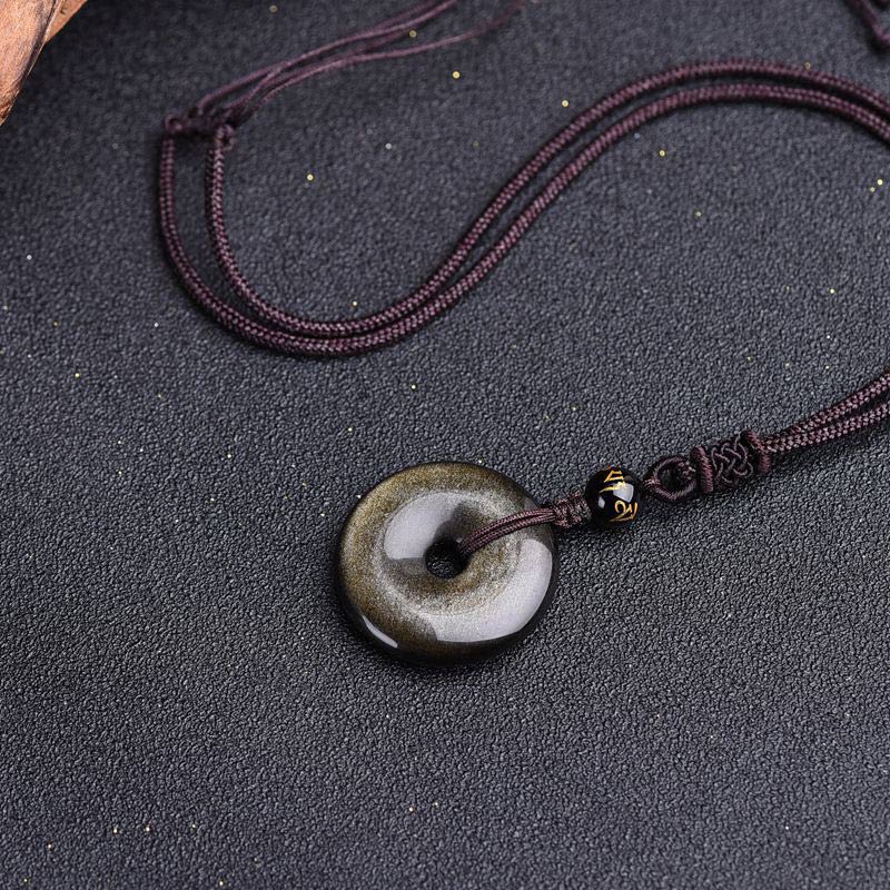 Collier de protection en obsidienne tibétaine Buddha Stones