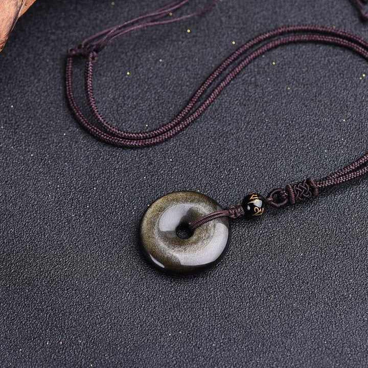 Collier de protection en obsidienne tibétaine Buddha Stones