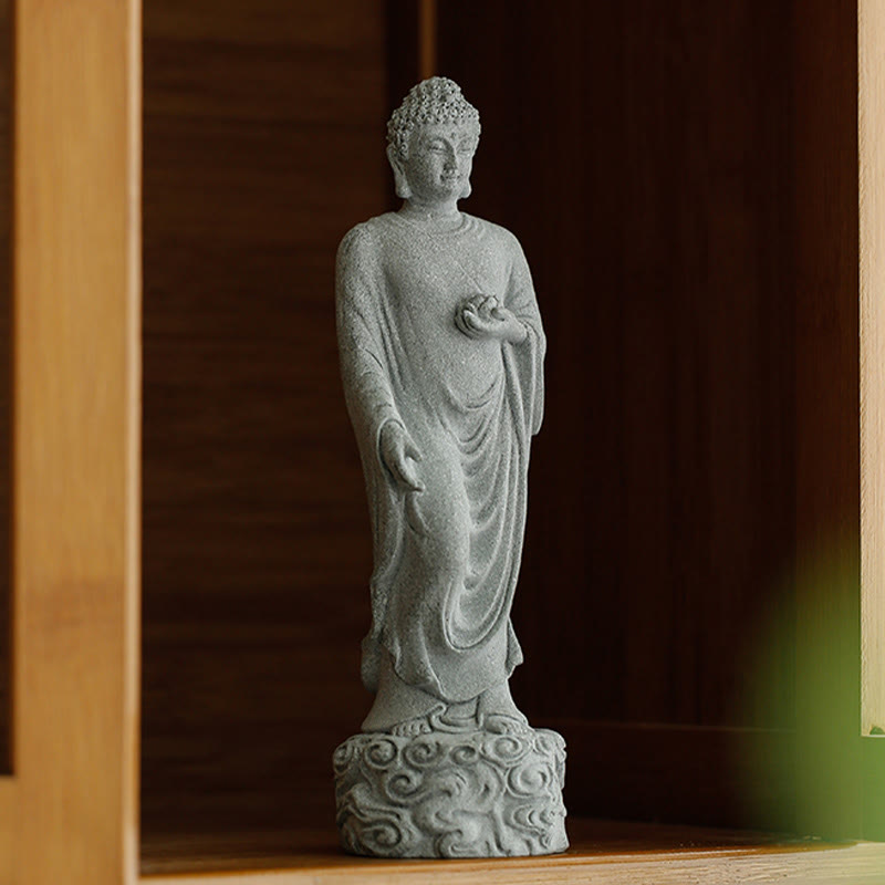 Buddha Stones Méditation Bouddha Nuages ​​de bon augure Design Sérénité Décoration de la maison - image 5