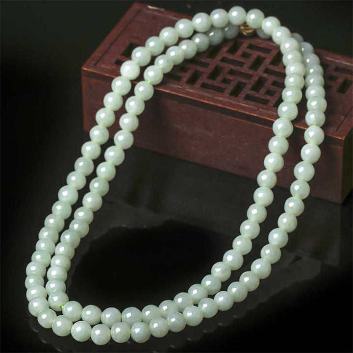 Bracelet Mala porte-bonheur en jade 108 perles