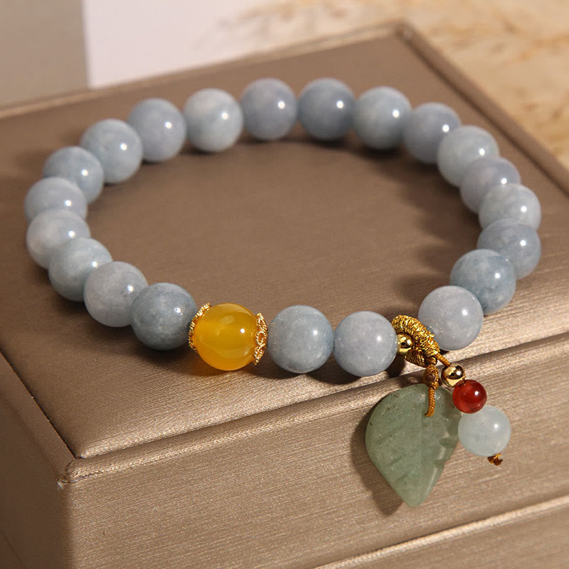 Bracelet de guérison en jade et aigue-marine avec Buddha Stones