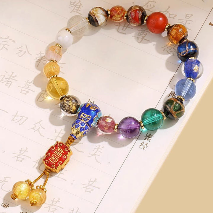 Buddha Stones Tibétain Coloré Cendres Perles de Verre Liuli Om Mani Padme Hum Dorje Vajra 18 Perles Poignet Mala