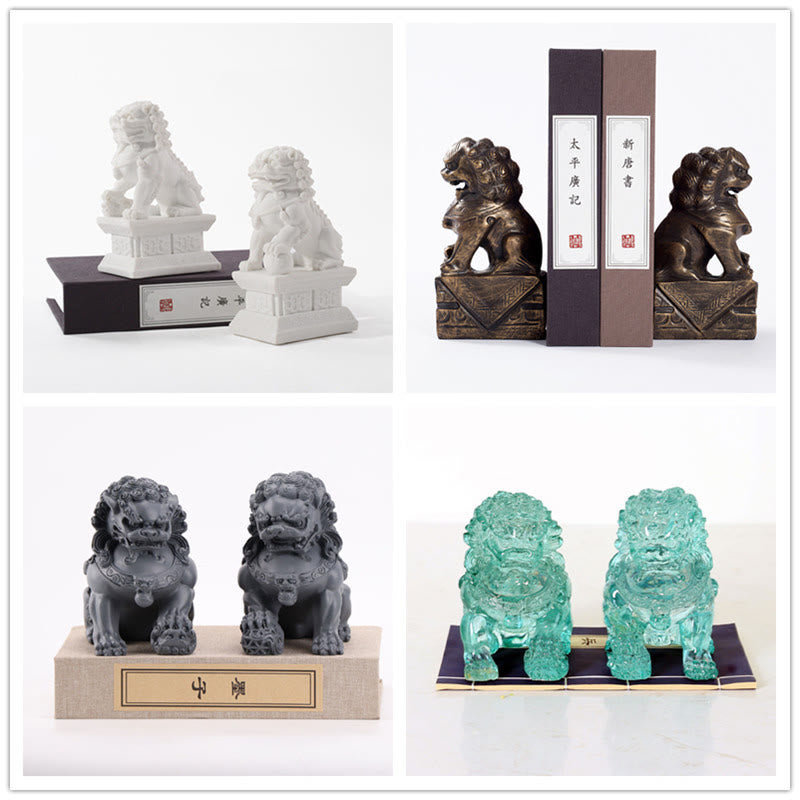 Lot de 2 statues de lion en résine pour décoration de maison ou de bureau - image 14