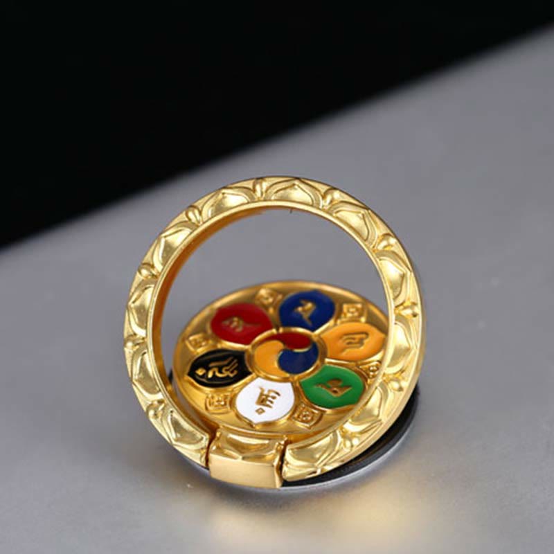 Support de téléphone tibétain Om Mani Padme Hum Peace Ring Support de téléphone universel Décorations