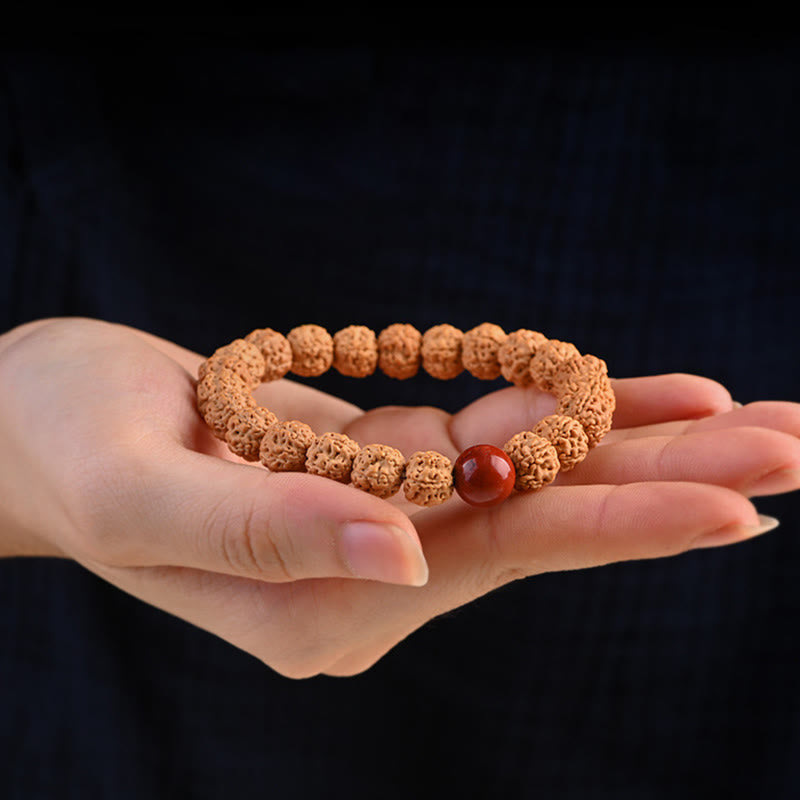 Bracelet de richesse et de bon augure en Buddha Stones tibétaines Rudraksha Bodhi Seed