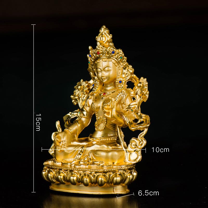Statue de protection de l'espoir Bodhisattva Tara blanche plaquée or Décoration - image 11