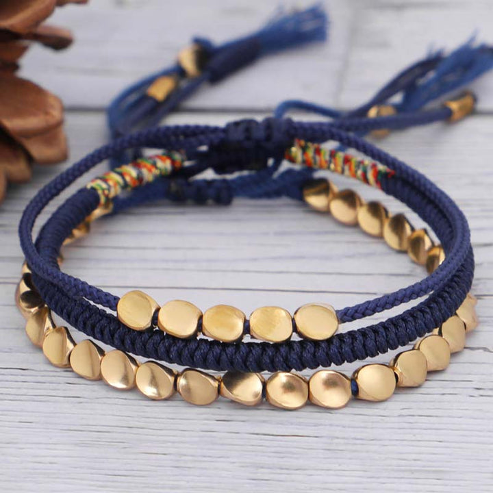 Ensemble de 3 bracelets tibétains en Buddha Stones avec protection et chance