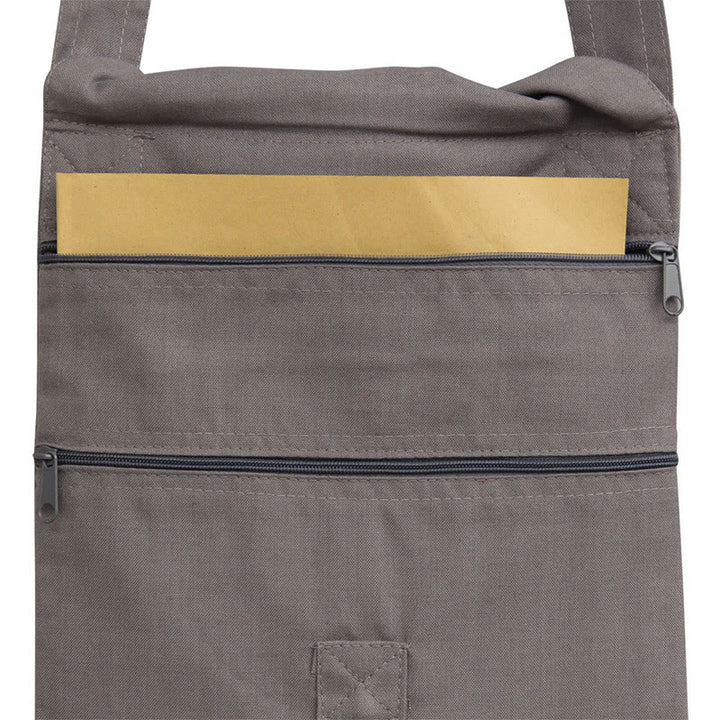 Sac à bandoulière en coton avec broderie de lotus pour la pratique spirituelle