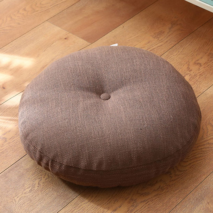 Coussin de siège de méditation en lin à motif simple Buddha Stones et lotus, décoration de salon pour la maison - Détachable - 40cm*10cm - Tanné - image 10