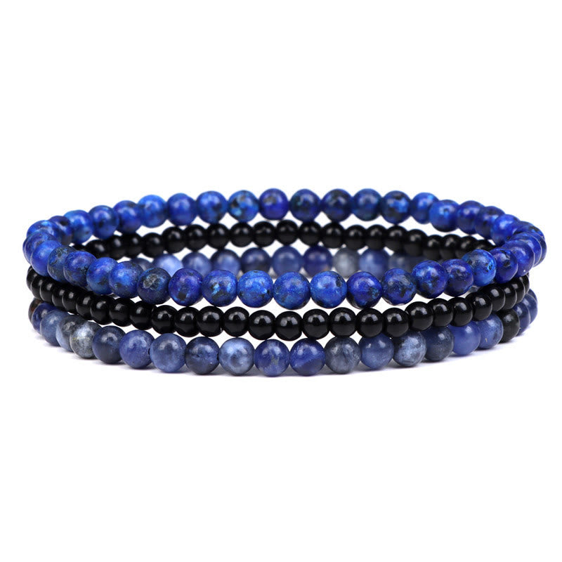 Bracelet spirituel de paix intérieure en pierre de cristal naturel 3 pièces Buddha Stones