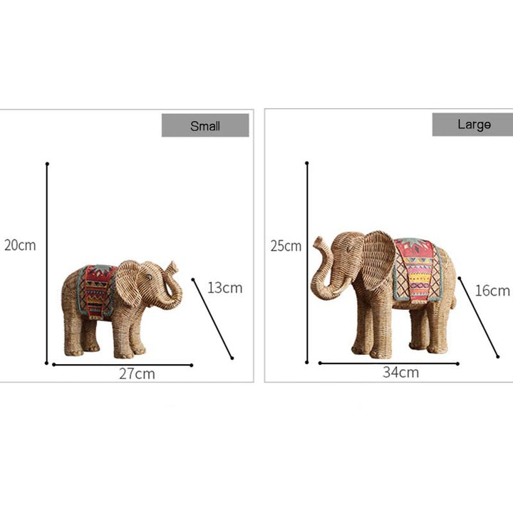 Éléphant en résine Sagesse Richesse Décoration de la maison
