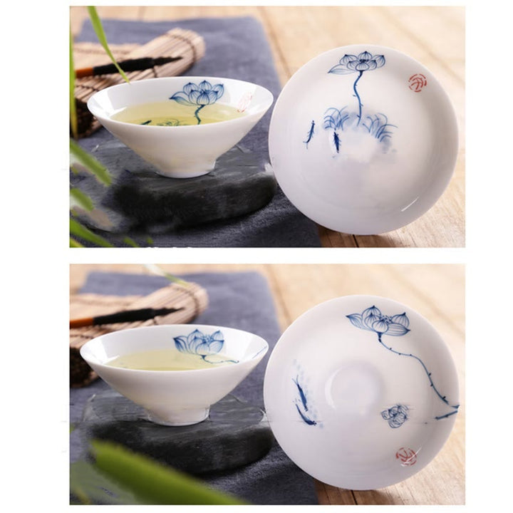 Buddha Stones Vintage Prune Orchidée Bambou Chrysanthème Lotus Koi Poisson Tasse à Thé en Céramique Tasses à Thé Kung Fu