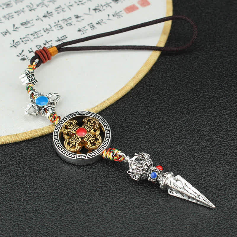 Décoration suspendue de voiture spirituelle du Tibet Om Mani Padme Hum Vajra Dorje