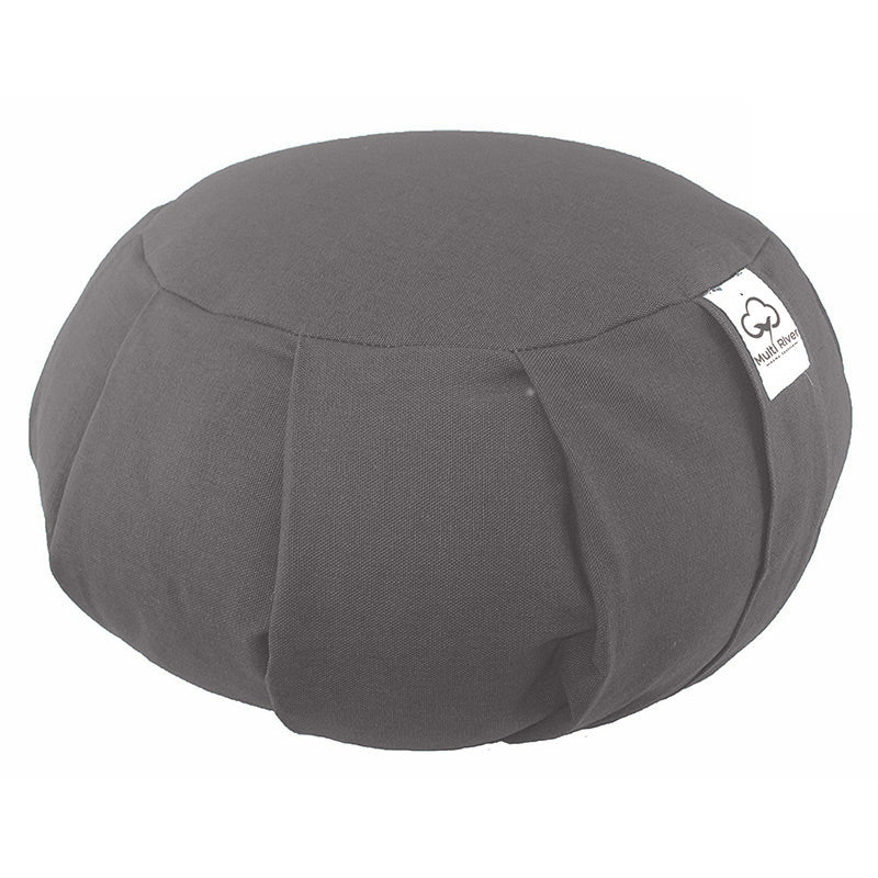 Buddha Stones Coussin de méditation en cosses de sarrasin et coton, décoration intérieure - 36 cm x 15 cm - Gris clair - image 5