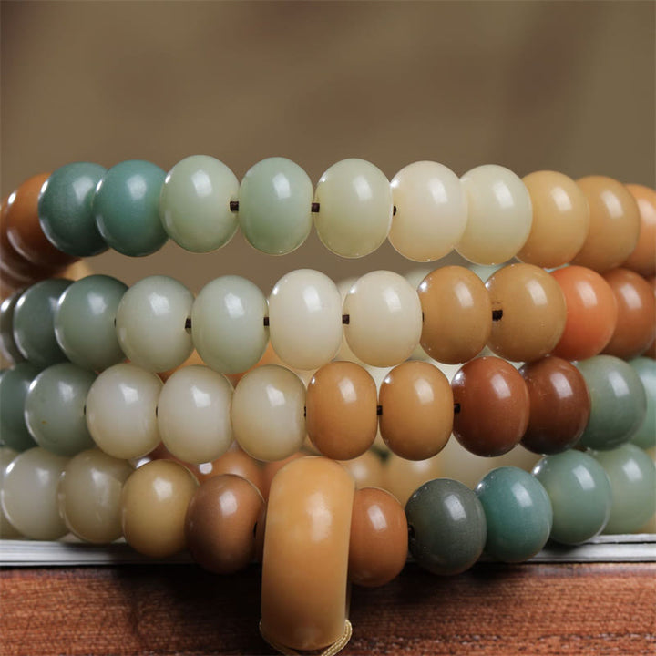 Bracelet de paix gravé à la main Buddha Stones 108 perles Mala dégradées Bodhi Seed Bouddha - image 3