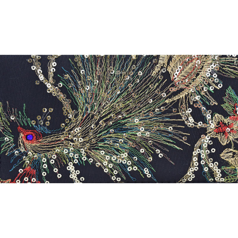 Porte-monnaie avec broderie recto verso en forme de paon et Buddha Stones - image 12
