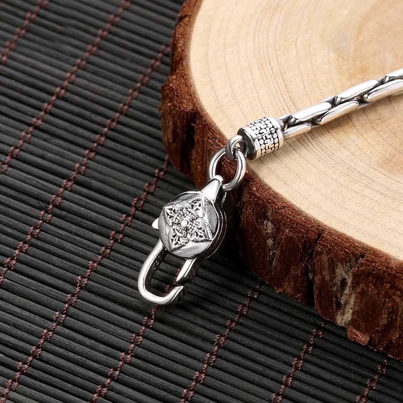 Buddha Stones tibétaines Double Dorje Om Mani Padme Hum bouddha croix gammée Vajra Bracelet de force
