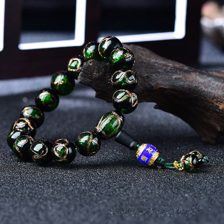 Bracelet de guérison tibétain en agate veine de dragon