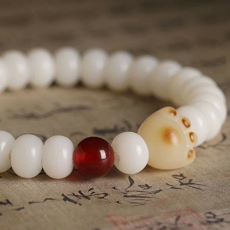 Bracelet porte-bonheur en forme de patte de chat avec graines de Bodhi naturelles et Buddha Stones - image 3