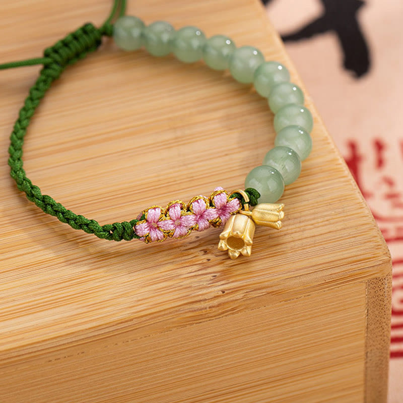 Bracelet tressé porte-bonheur en perles de jade faites à la main avec breloque Buddha Stones