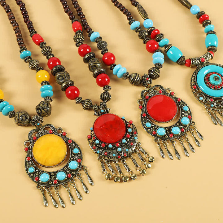 Accessoires pour cheveux avec pompons en perles rétro tibétaines - image 1