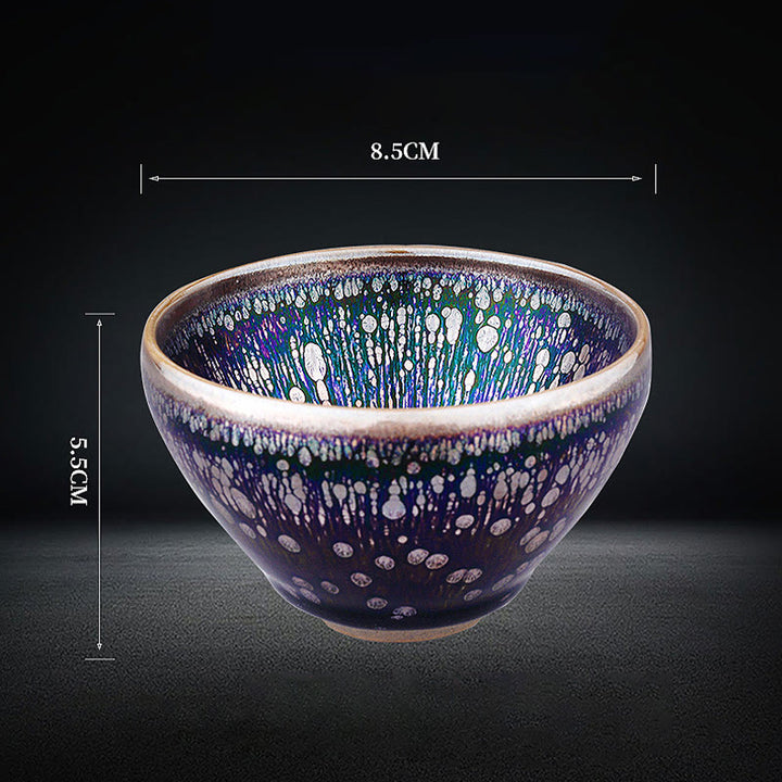 Tasse à thé en céramique émaillée violette de Jianzhan chinoise faite à la main en Buddha Stones Tasse à thé en céramique Tenmoku Kung Fu